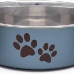 Dog Bowls- Stainless Steel Dog & Cat Bowls - Spill Proof Dog Food Bowl, Cat Bowl, Puppy Essentials & Pet Supplies Great for Home & Travel (Medium 20-35 lbs, Blueberry)
