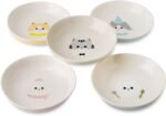 Ceramic Cat Bowls Set - 5.7 inch Wide Cat Food Bowls Whisker Fatigue Friendly, 5 Colorful Kitten Dish Plates with Cute Pattern for Wet and Dry Food Water - Image 2