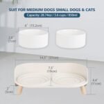 Elevated Ceramic Dog Bowl Set - Double Dog Feeding Bowls with Stand Splash Proof - Raised Dishes for Food and Water - Ideal for Small to Medium Dogs - 2 x 850 ml - 28.74 oz - Image 2
