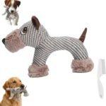 Squeaky Dog Chew Animals, Indestructible Dog Toys with Squeaker for Small & Medium Dogs, Tough Plush Chew Toys for Aggressive Chewers (Dog)