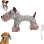 Squeaky Dog Chew Animals, Indestructible Dog Toys with Squeaker for Small & Medium Dogs, Tough Plush Chew Toys for Aggressive Chewers (Dog)