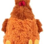 Interactive Squeaky Dog Chew Toy, Ideal Dog Toys for Chewers, Small, Medium & Large Dogs, and Fetch Lovers - Crinkle Chicken (Brown), Large