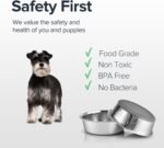 2 Pack Hammered Stainless Steel Dog Bowls, Premium Metal Dog Bowls with Non Slip Rubber Bottom, Dishwasher Safe, Easy to Clean, 4 Cup, Gray Bottom - Image 2