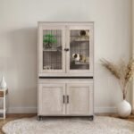 Ferret Cage with Storage, Large Vertical Hamster Cage, Iguana, Rabbits, Chinchillas, Pet Rats, Guinea Pigs - Multi-Level Small Animal Cage with Ramps, Platforms, and Wheels - Image 2