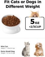 Elevated Cat Food Bowl, 5 Oz Ceramic Raised and Tilted Water Bowl, Anti Vomiting and Protect Pets' Spines Dishes for Small Dog, Fat Faced Cat, Kitten (White, 1 Pack) - Image 2