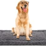 Washable Dog Bed Mat Ultra Soft Dog Crate Pad Comfy Fluffy Pet Kennel Beds Dog Sleeping Mattress for Large Jumbo Medium Small Dogs, 41 x 27 Inch, Gray