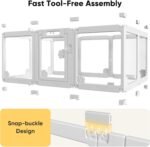 24“ Acrylic Clear Dog Play Pen Indoors 10 Panels, Puppy Playpen with Door for Small Dogs Puppies, Transparent Plastic Pet Playpen Cage Fence Crate Kennel for Cat Kitten Rabbit Bunny Ferret etc - Image 2