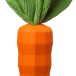 Dog Squeaky Chew Toys for Aggressive Chewers, Rubber Carrot Dog Toys for Training and Cleaning, Durable Interactive Tough Dog Toy for Puppy Medium Dogs