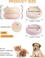 Cat Bowls, Ceramic Cat Bowls Food and Water Bowl Set, Whisker Friendly Cute Kitten Food Bowls for Protecting Pet's Spine, Perfect for Dry & Wet Food, Pink & Beige - Image 2