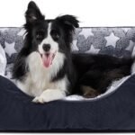 Dog Beds Small Plus Size, Small Dog Bed Washable, Orthopedic Pet Sofa Bed, Pet Cuddler Anti-Slip Bottom, Soft Calming Sleeping Warming Puppy Bed (S Plus (25"x 21"x 8"), Black)