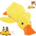 Calming Duck,  New Yellow Duck Dog Toy, The Ducks Calming Pillow, Dogs Ducks Toy with Quacking Sound for Indoor Dogs (Yellow)