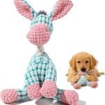 Best Pet Dog Squeak Toys,High-Elastic Soft Fabric Stress-Relief Plush Toy for Dogs,Indoor Interactive Chew Toy,Suitable for Small and Medium-Sized Dogs.Keep Them Active and Busy (Pinkish Blue)