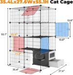 Cat Cage with Litter Box, 4-Tier DIY Enclosures Detachable Metal Wire Kennel Indoor Crate Large Exercise Place Ideal for 1-2 Cats - Image 2