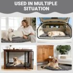 Washable Dog Bed Mat Ultra Soft Dog Crate Pad Comfy Fluffy Pet Kennel Beds Dog Sleeping Mattress for Large Jumbo Medium Small Dogs, 41 x 27 Inch, Gray - Image 2