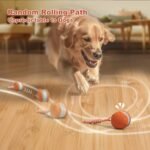 Interactive Dog Toys, Random Path Electric Automatic Moving and Rolling Dogs Toy with Rope for Small Medium Large Dogs, Motion-Activated Dog Stimulation Toy for Boredom Relief (Orange) - Image 2