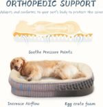 Orthopedic Dog Bed for Medium Dogs Breeds, High Density Egg Crate Foam Dog Sofa Beds,Oval Kennel Bed, Pet Couch Bed with Four Sided Bolster, Removable Washable Cover& Non-Slip Bottom - Image 2