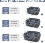Large Dog Bed for Large Medium Small Dogs, Rectangle Washable Orthopedic Dog Bed, Soft Calming Sleeping Puppy Bed Durable Pet Cuddler with Anti-Slip Bottom L(30"x24"x9") - Image 2