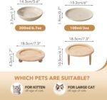 Raised Ceramic Wide Whisker Friendly Cat Dishes, Food&Water Bowl with 2 Style Stand Adjustable Pet Bowl Set(1Dish+1Shallow Dish+Stand - Image 2