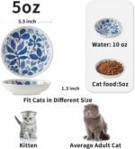 3 Ceramic Cat Bowls,5.5 inch Wide Shallow Cat Food Bowl for Relief Whisker Fatigue - Image 2