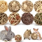 Bunny Chew Grass Balls, (8 Pcs) Rolling Chew Toys for Small Animals, Natural Chew Grass Toys and Bunny Treats for Rabbits, Guinea Pigs, Chinchillas, Hamsters, Mice Teeth Grinding