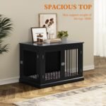 Furniture Style Dog Crate with Cushion, Dog Kennel Medium, Pet Crates, Dog Cage for Small and Medium Dogs, Decorative Dog Kennel with Flip-top Plate, Chew-Proof Metal Bars, Black - Image 2