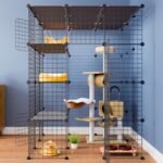 Large Cat Cage, Enclosures Indoor with Balcony, DIY Playpen Detachable Metal Wire Kennels Crate 3x3x4 Large Exercise Place Ideal for 1-3 Cats - Image 2