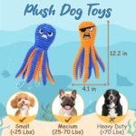 Interactive Dog Toys, 2 Pack No Stuffing Dog Toys for Teething, Squeaky Chew Toy to Keep Them Busy for Small and Medium Breed, Crinkle Octopus - Image 2